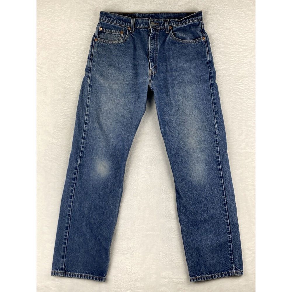 Levi's 505 Jeans Mens Blue Regular Fit Straight Leg Size 34x30 (32x30 Measured)